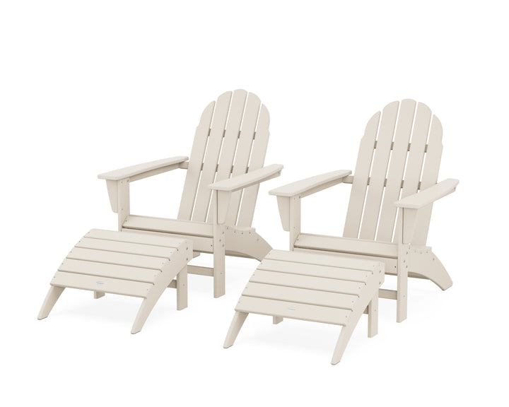 POLYWOOD® Vineyard Adirondack Chair 4-Piece Set with Ottomans