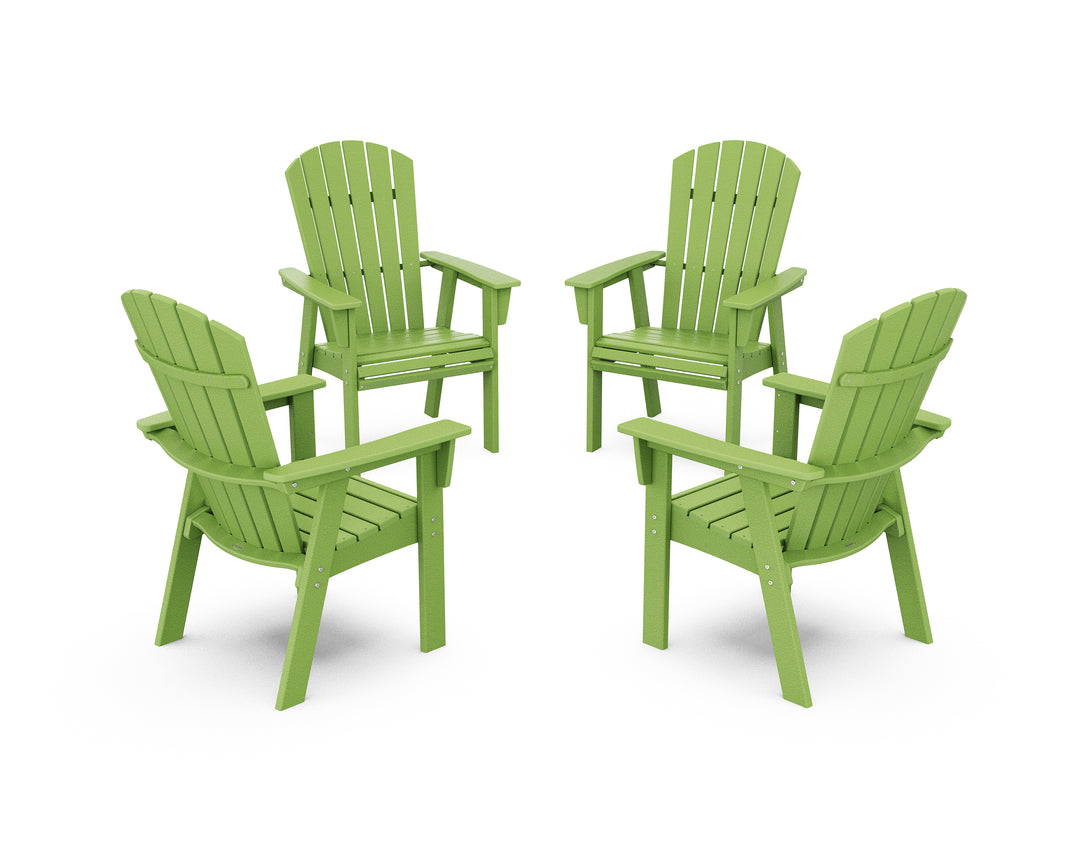 POLYWOOD® Nautical 4-Piece Curveback Upright Adirondack Conversation Set