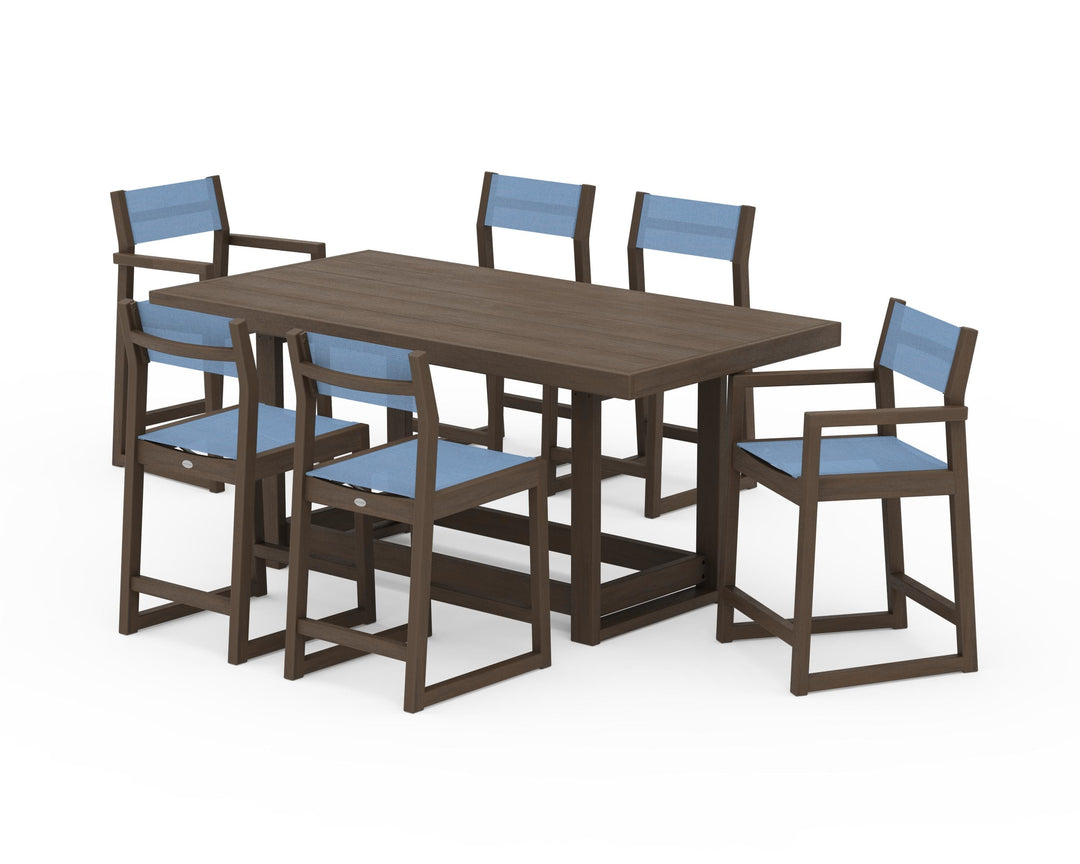 POLYWOOD® EDGE Sling 7-Piece Counter Table Set