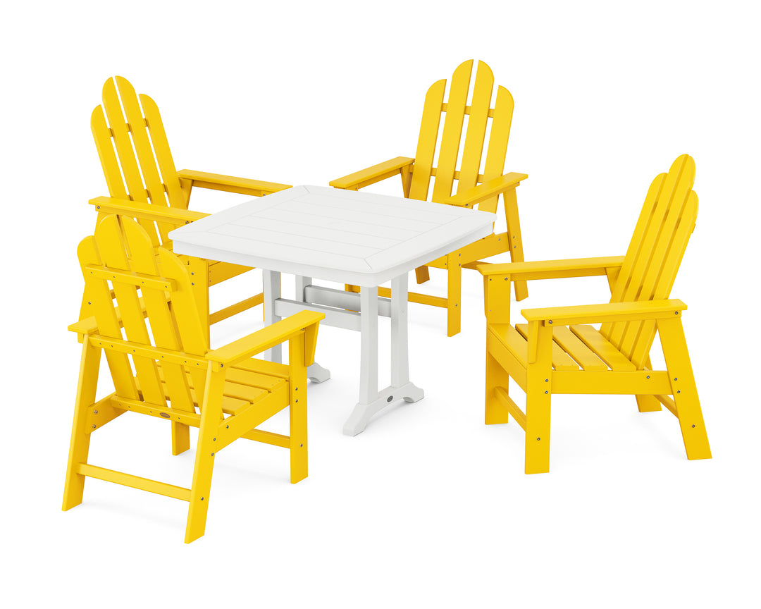POLYWOOD® Long Island 5-Piece Dining Set with Trestle Legs