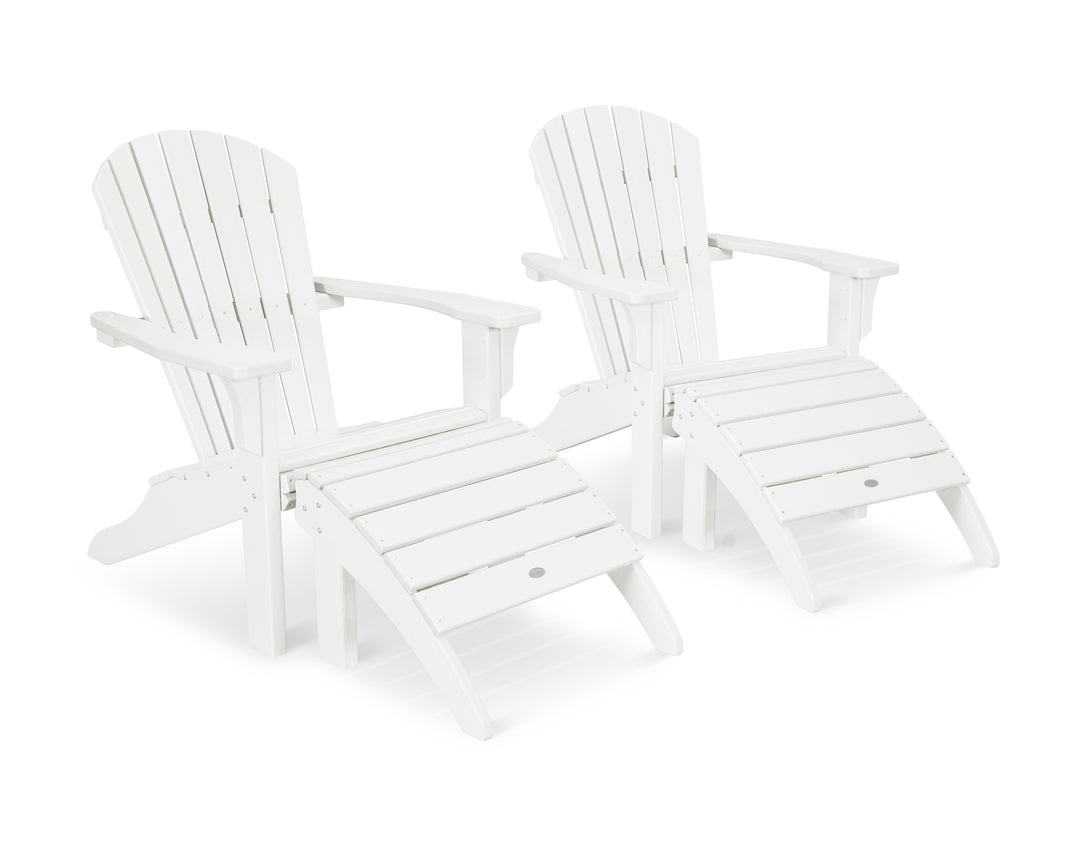 POLYWOOD® Seashell Adirondack Set with Ottomans