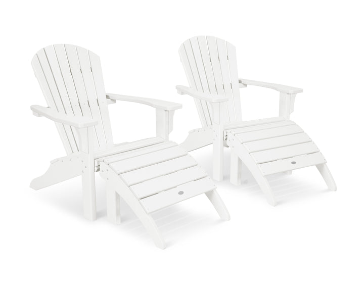 POLYWOOD® Seashell Adirondack Set with Ottomans