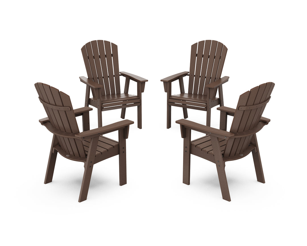 POLYWOOD® Nautical 4-Piece Curveback Upright Adirondack Conversation Set