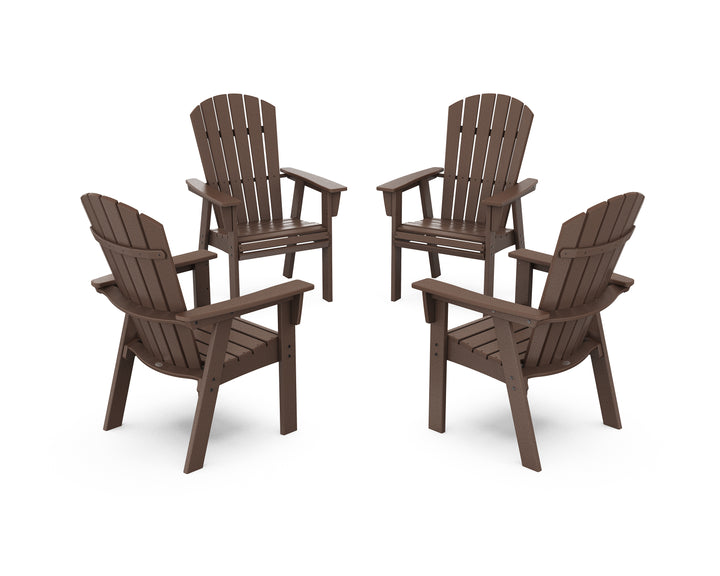 POLYWOOD® Nautical 4-Piece Curveback Upright Adirondack Conversation Set