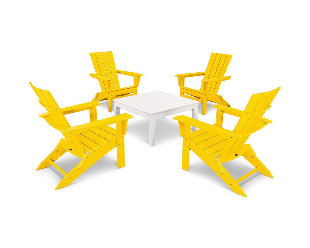 POLYWOOD® Quattro Folding Chair 5-Piece Conversation Set
