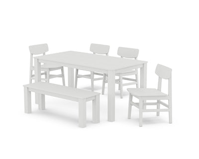 Modern Studio Urban Chair 6-Piece Parsons Dining Set with Bench