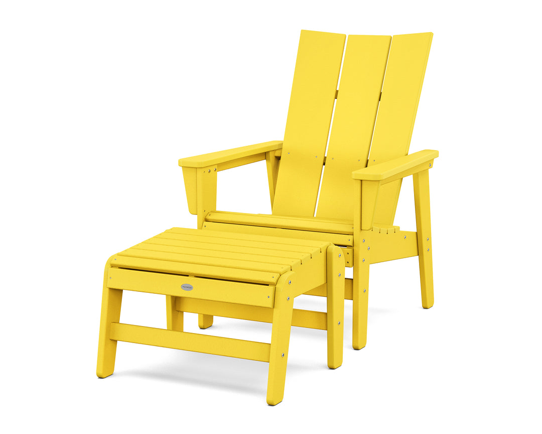 POLYWOOD® Modern Grand Upright Adirondack Chair with Ottoman