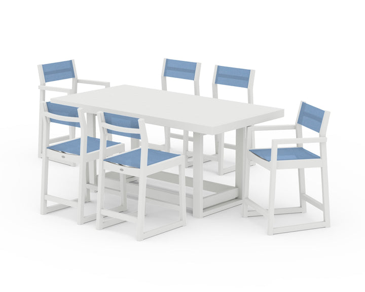 POLYWOOD® EDGE Sling 7-Piece Counter Table Set