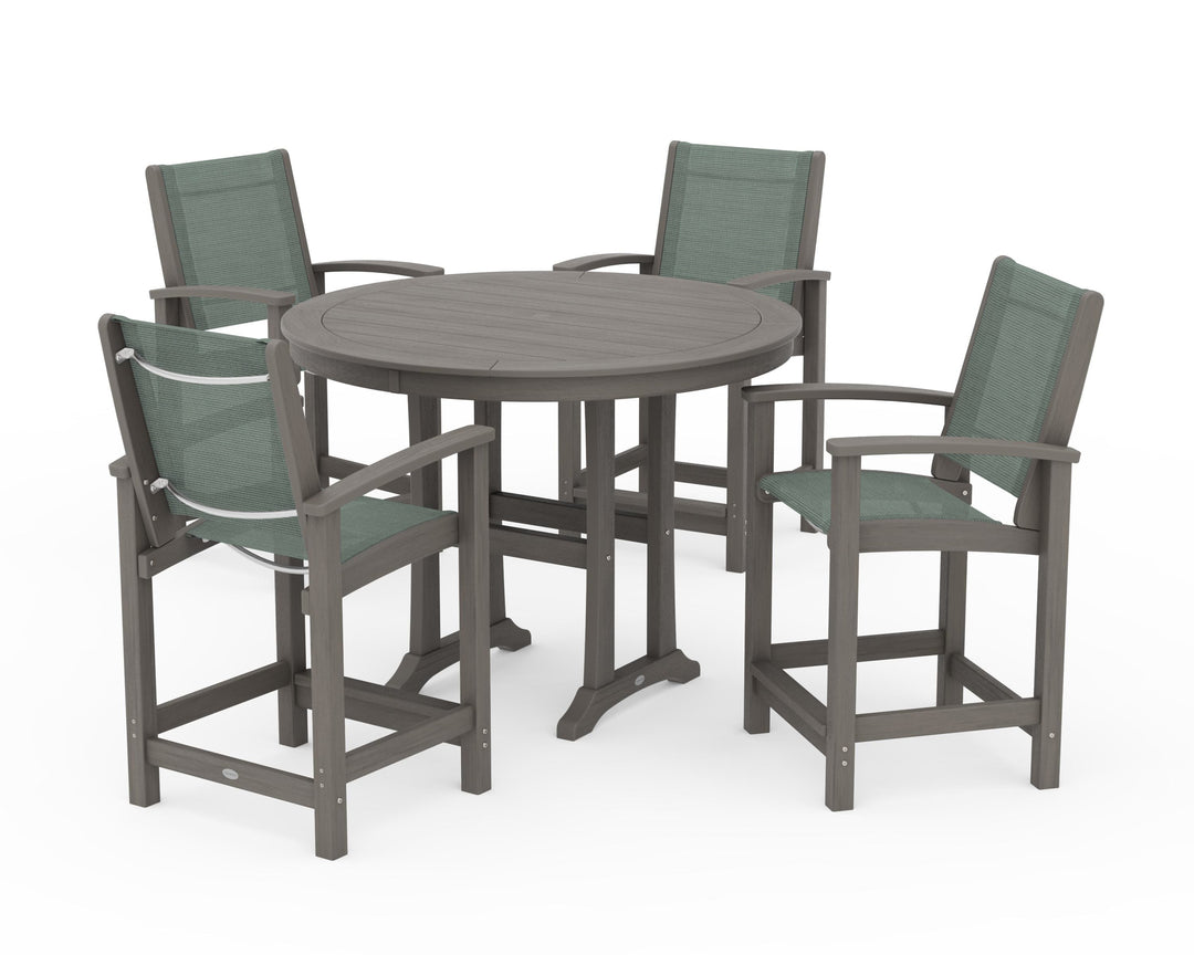 POLYWOOD® Coastal 5-Piece Counter Set