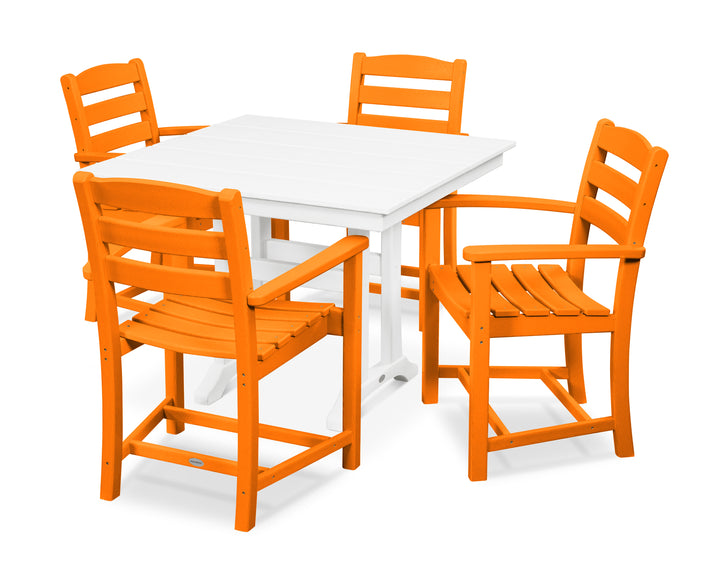 POLYWOOD® La Casa Café 5-Piece Farmhouse Trestle Arm Chair Dining Set