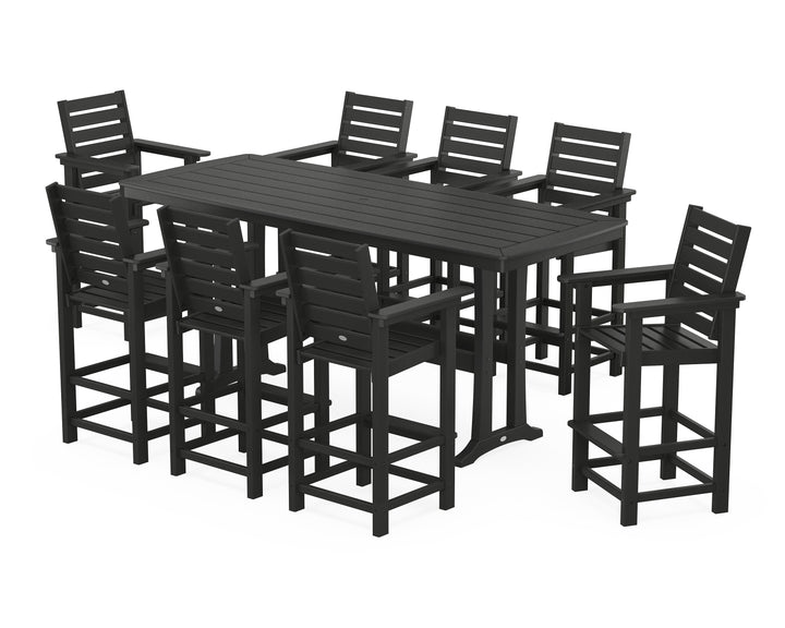 POLYWOOD® Captain 9-Piece Bar Set with Trestle Legs