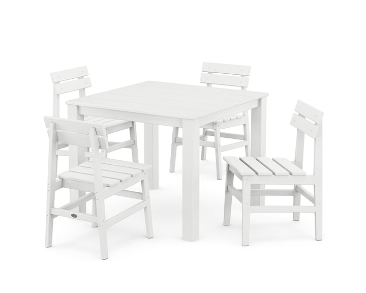 POLYWOOD® Modern Studio Plaza Chair 5-Piece Parsons Dining Set