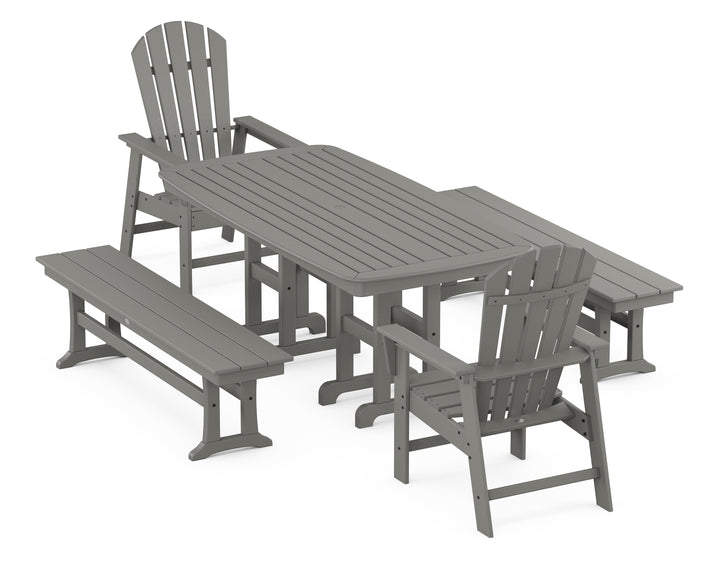 POLYWOOD® South Beach 5-Piece Dining Set with Benches