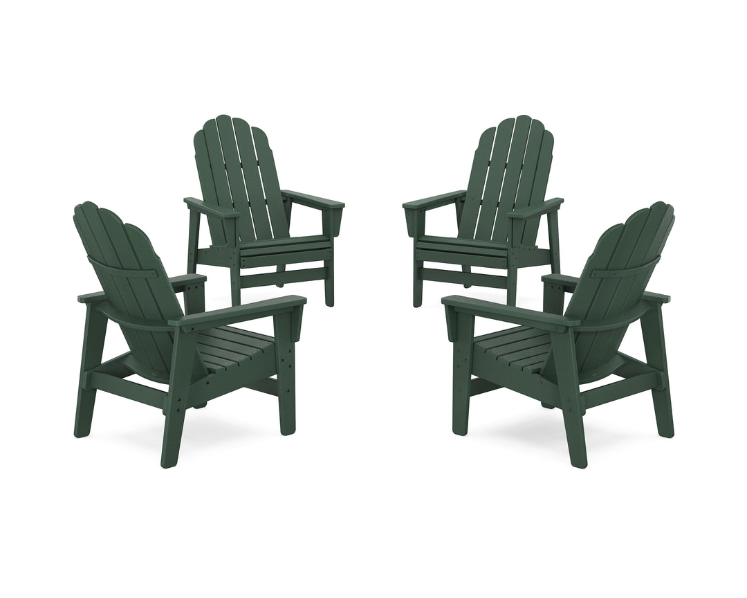 POLYWOOD® 4-Piece Vineyard Grand Upright Adirondack Chair Conversation Set