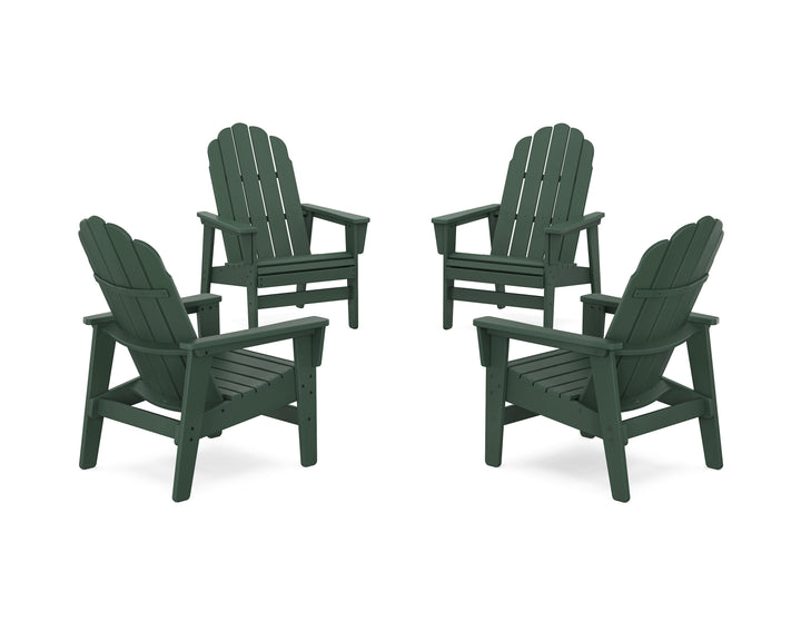 POLYWOOD® 4-Piece Vineyard Grand Upright Adirondack Chair Conversation Set