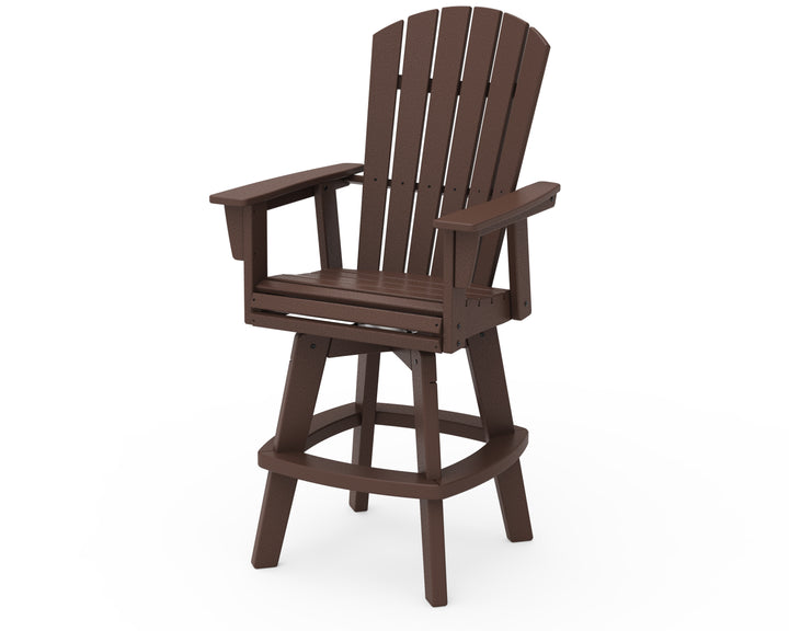 POLYWOOD® Nautical Curveback Adirondack Swivel Bar Chair