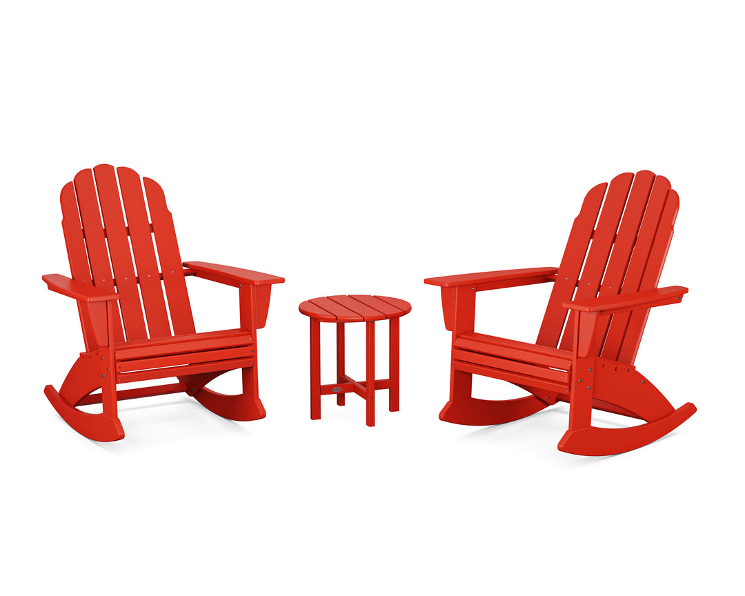 POLYWOOD® Vineyard Curveback 3-Piece Adirondack Rocking Chair Set