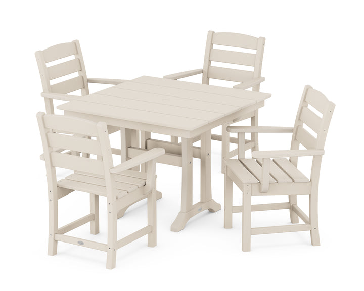 POLYWOOD® Lakeside 5-Piece Farmhouse Trestle Arm Chair Dining Set