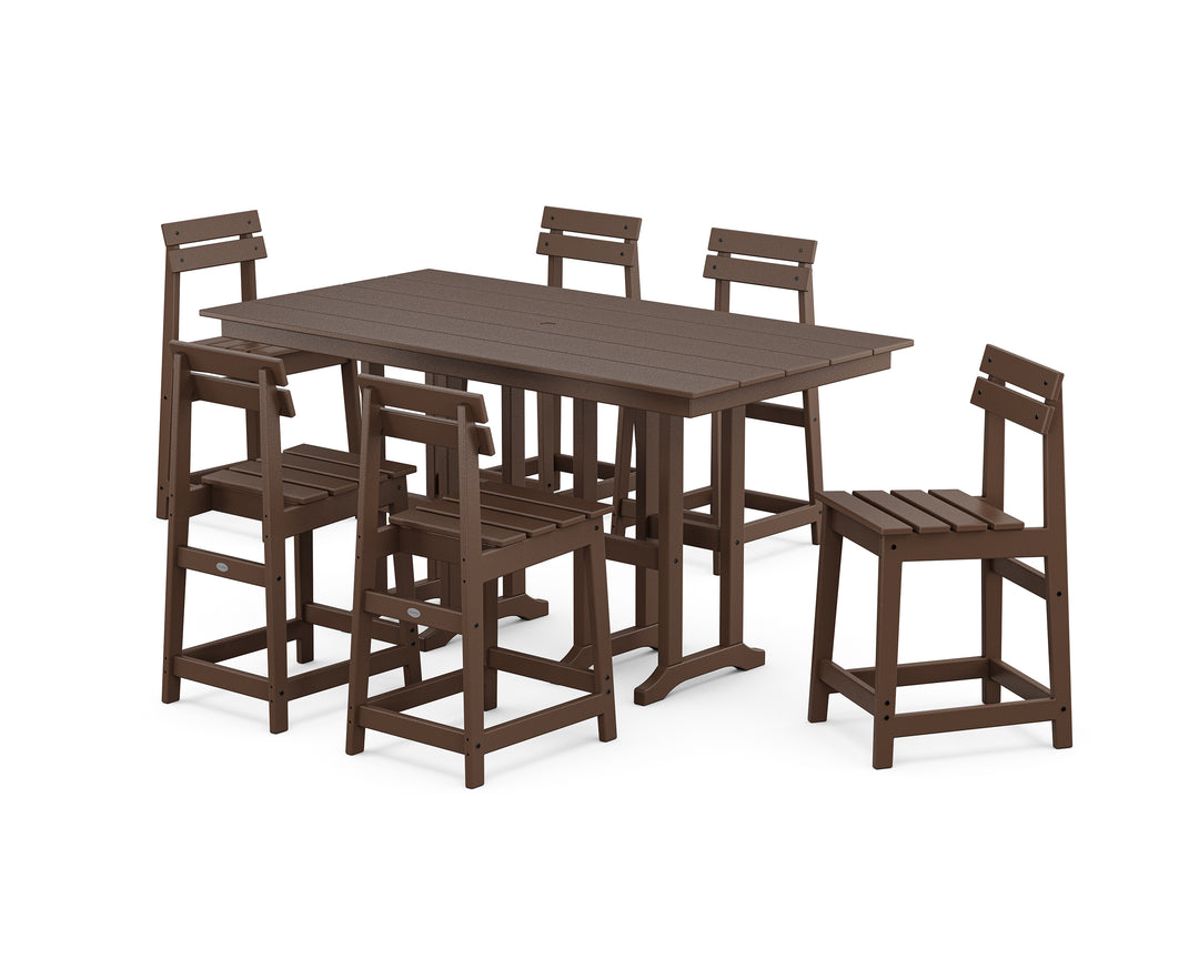 POLYWOOD® Modern Studio Plaza Counter Chair 7-Piece Set