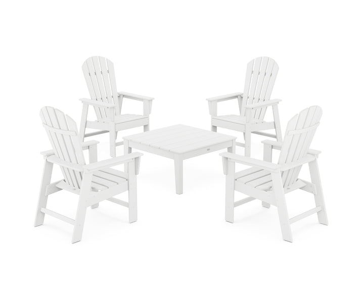 POLYWOOD® 5-Piece South Beach Casual Chair Conversation Set with 36" Conversation Table