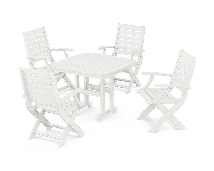 POLYWOOD® Signature Folding Chair 5-Piece Dining Set