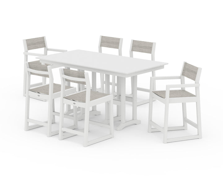 POLYWOOD® EDGE Sling 7-Piece Farmhouse Counter Set