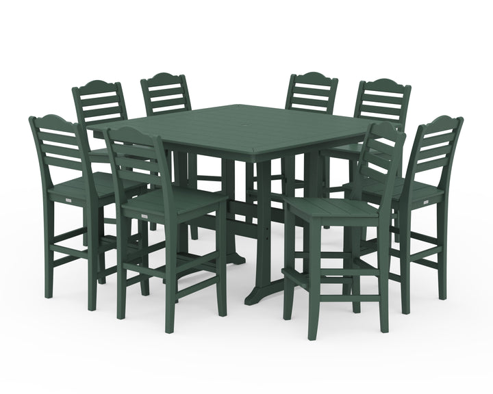 Draper James™ by  POLYWOOD® Savannah Side Chair 9-Piece Square Bar Set with Trestle Legs