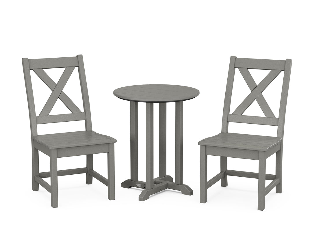 POLYWOOD® Braxton Side Chair 3-Piece Round Bistro Dining Set