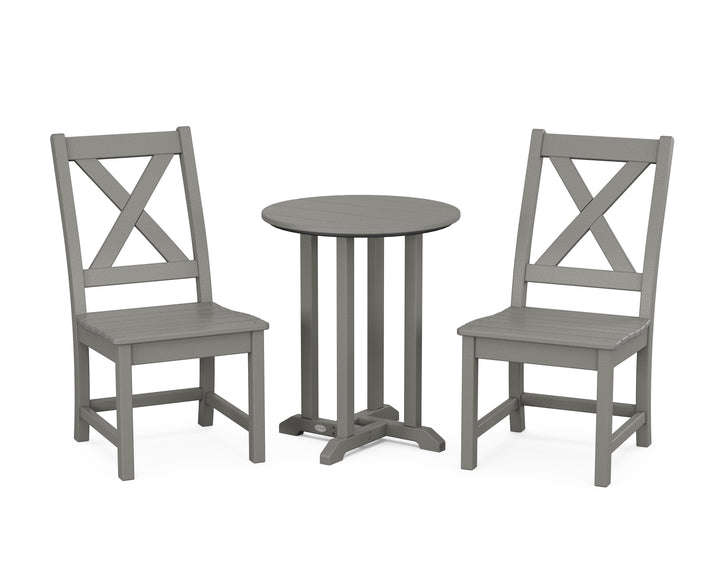 POLYWOOD® Braxton Side Chair 3-Piece Round Bistro Dining Set