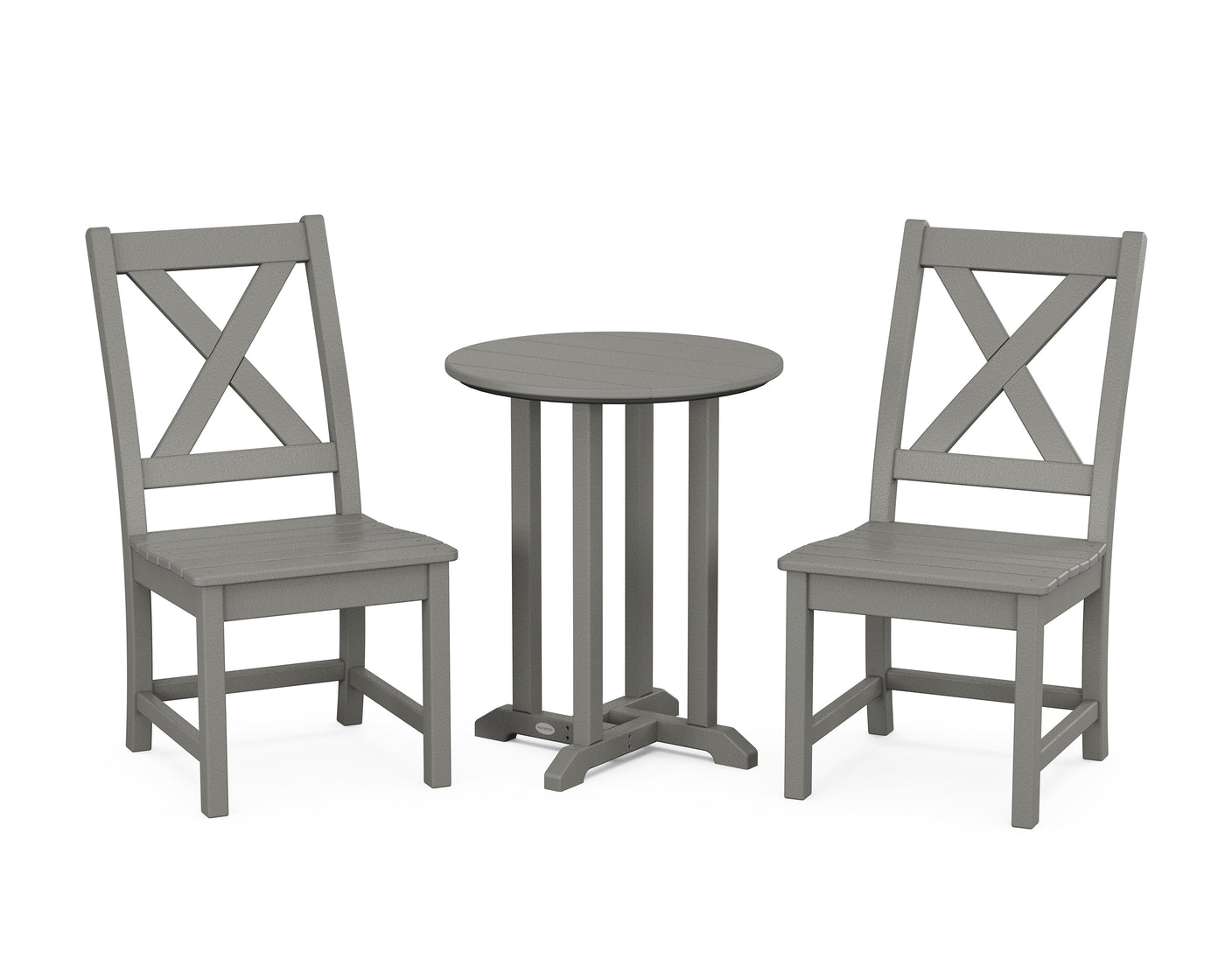 Braxton Side Chair 3-Piece Round Bistro Dining Set