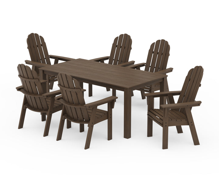 POLYWOOD® Vineyard Curveback Adirondack 7-Piece Parsons Dining Set