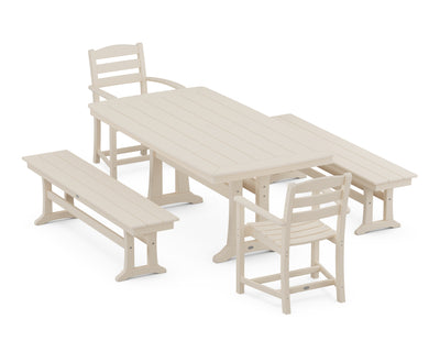 La Casa Cafe 5-Piece Dining Set with Trestle Legs