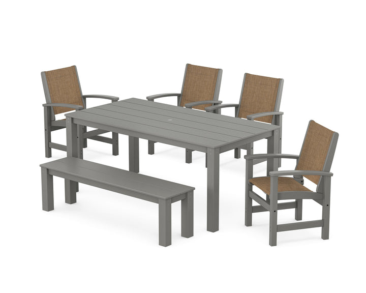 POLYWOOD® Coastal 6-Piece Parsons Dining Set with Bench