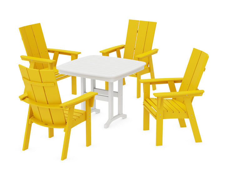 POLYWOOD® Modern Curveback Adirondack 5-Piece Dining Set