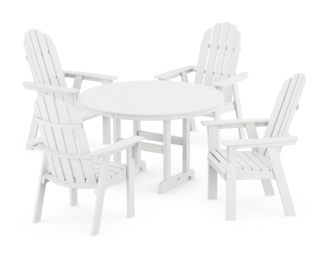 Vineyard Curveback Adirondack 5-Piece Round Farmhouse Dining Set