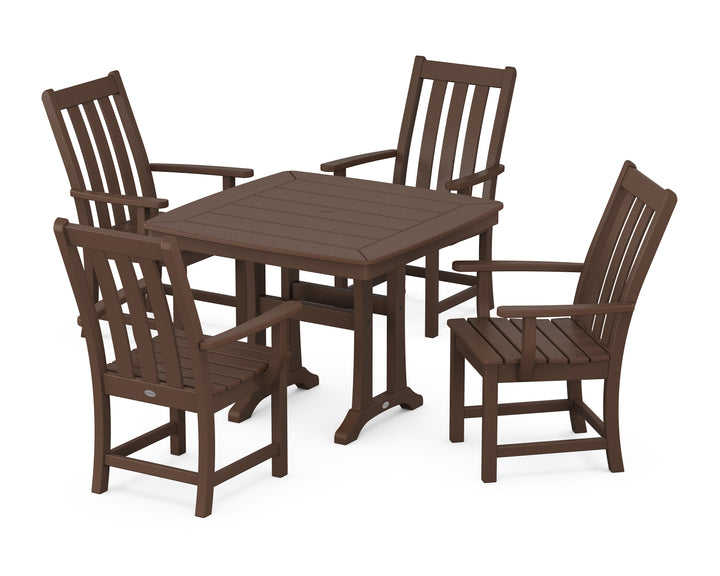 POLYWOOD® Vineyard 5-Piece Dining Set with Trestle Legs