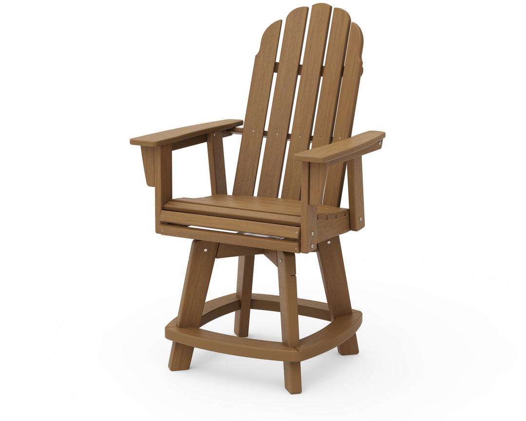 POLYWOOD® Vineyard Curveback Adirondack Swivel Counter Chair