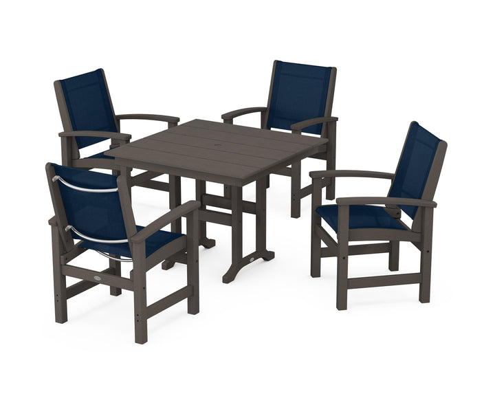POLYWOOD® Coastal 5-Piece Farmhouse Dining Set