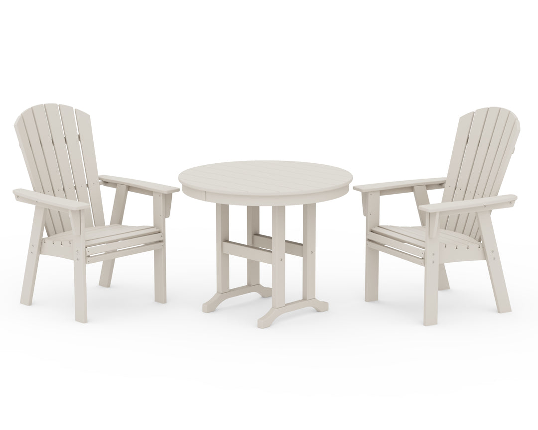 POLYWOOD® Nautical Adirondack 3-Piece Round Dining Set