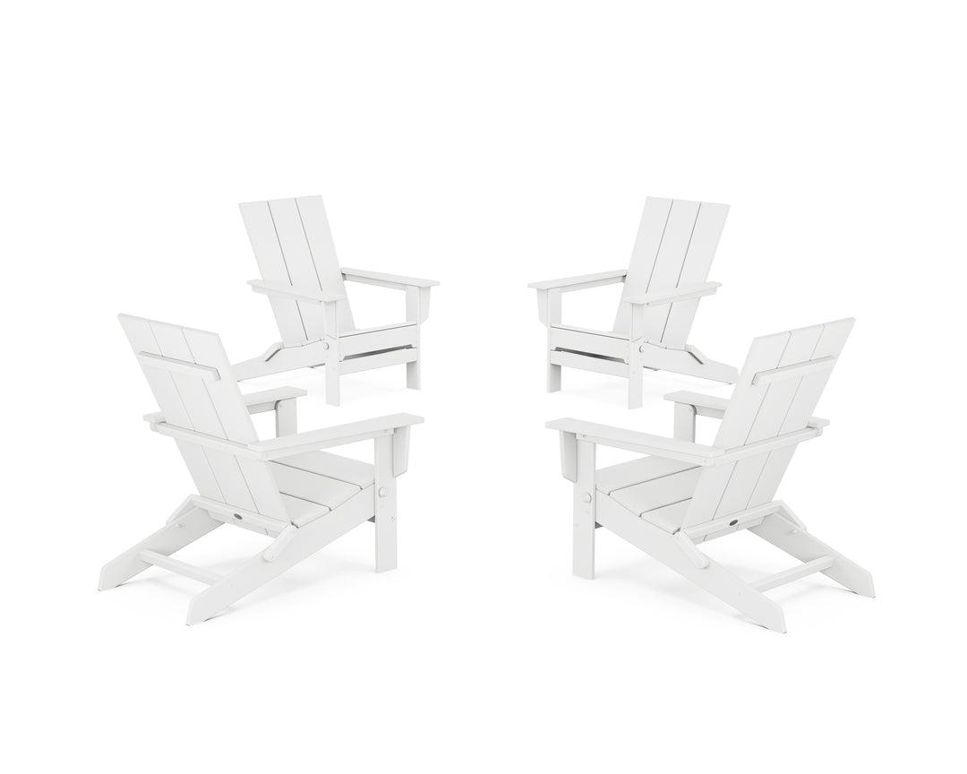POLYWOOD® 4-Piece Modern Studio Folding Adirondack Chair Conversation Set