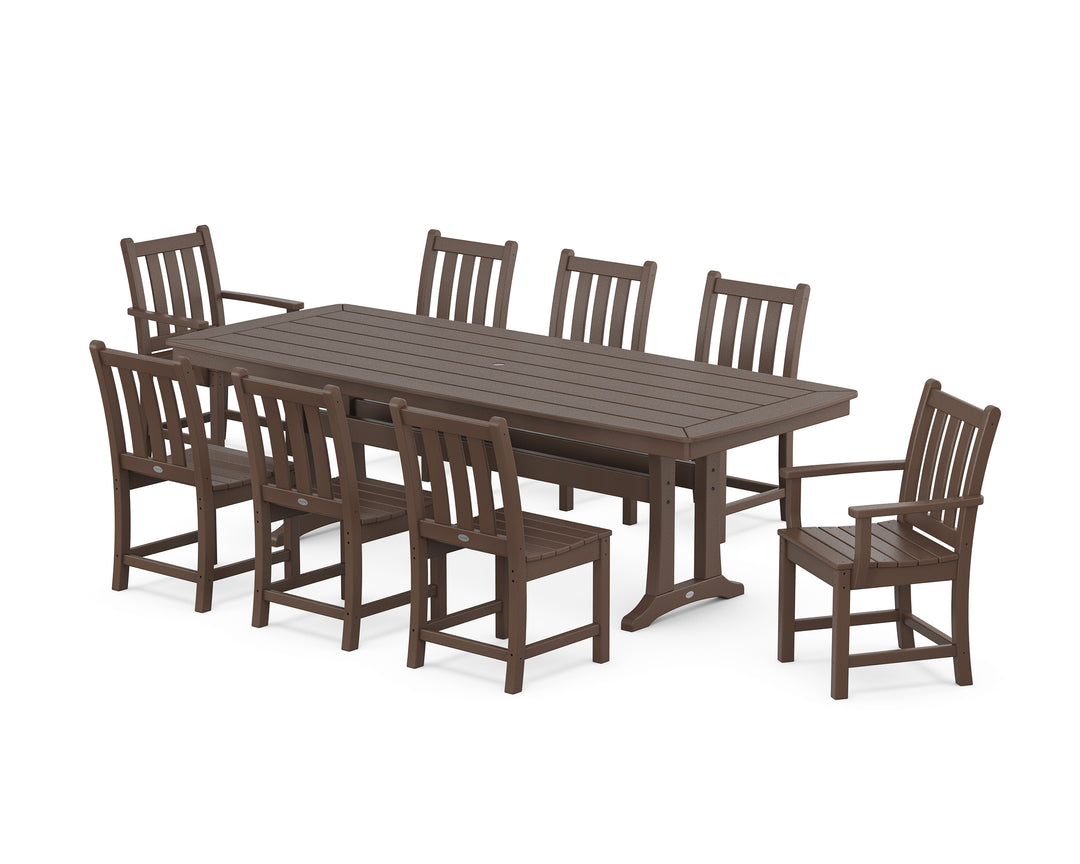 POLYWOOD® Traditional Garden 9-Piece Dining Set with Trestle Legs