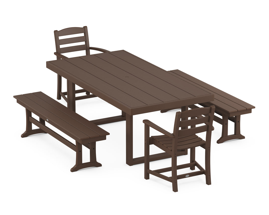 POLYWOOD® La Casa Café 5-Piece Dining Set with Benches