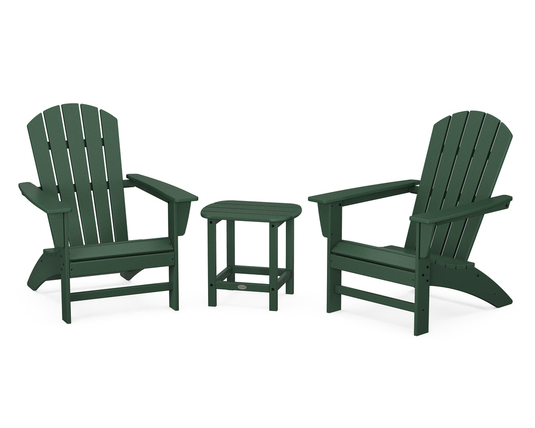 POLYWOOD® Nautical 3-Piece Adirondack Set with South Beach 18" Side Table