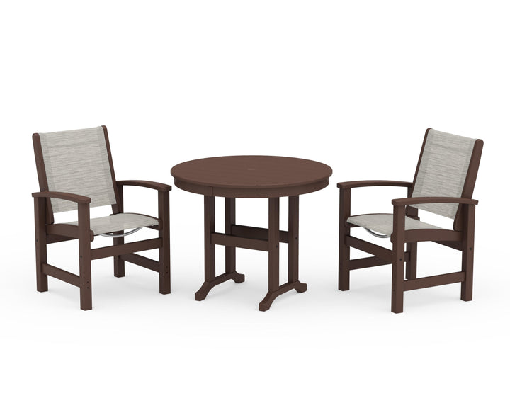 POLYWOOD® Coastal 3-Piece Round Dining Set