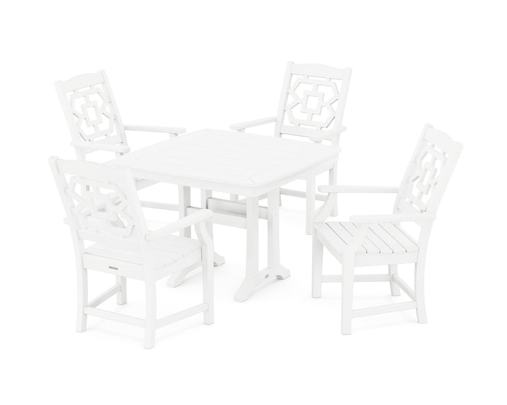 Martha Stewart by POLYWOOD® Chinoiserie 5-Piece Dining Set with Trestle Legs