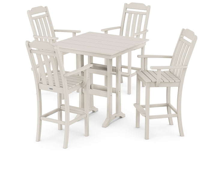 Country Living Cottage 5-Piece Farmhouse Bar Set with Trestle Legs