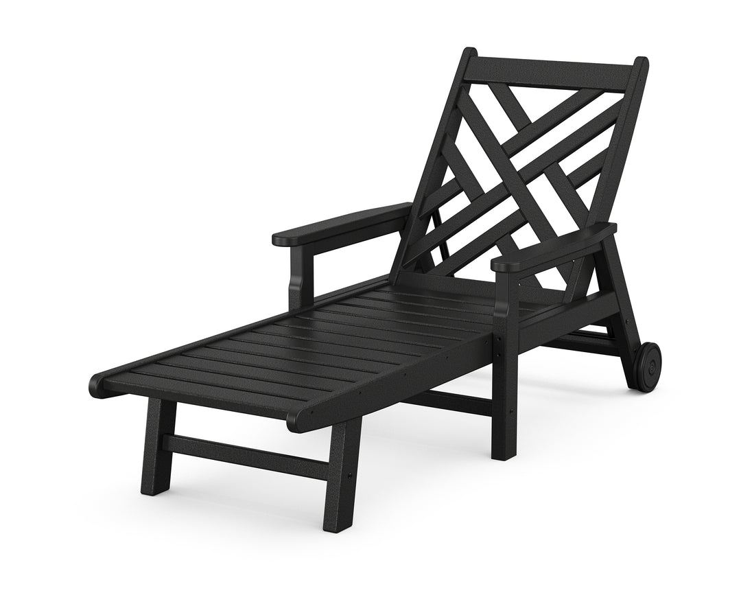POLYWOOD® Chippendale Chaise with Arms and Wheels