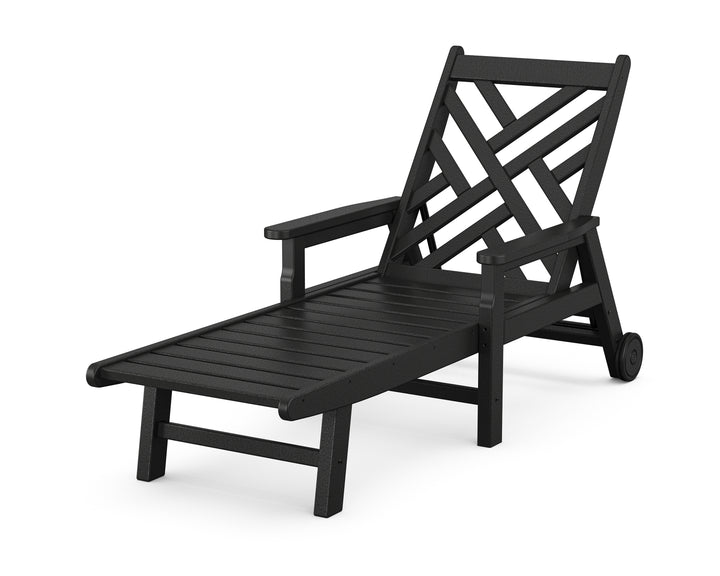 POLYWOOD® Chippendale Chaise with Arms and Wheels