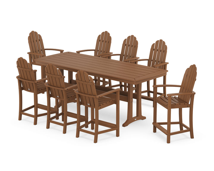 POLYWOOD® Classic Adirondack 9-Piece Counter Set with Trestle Legs