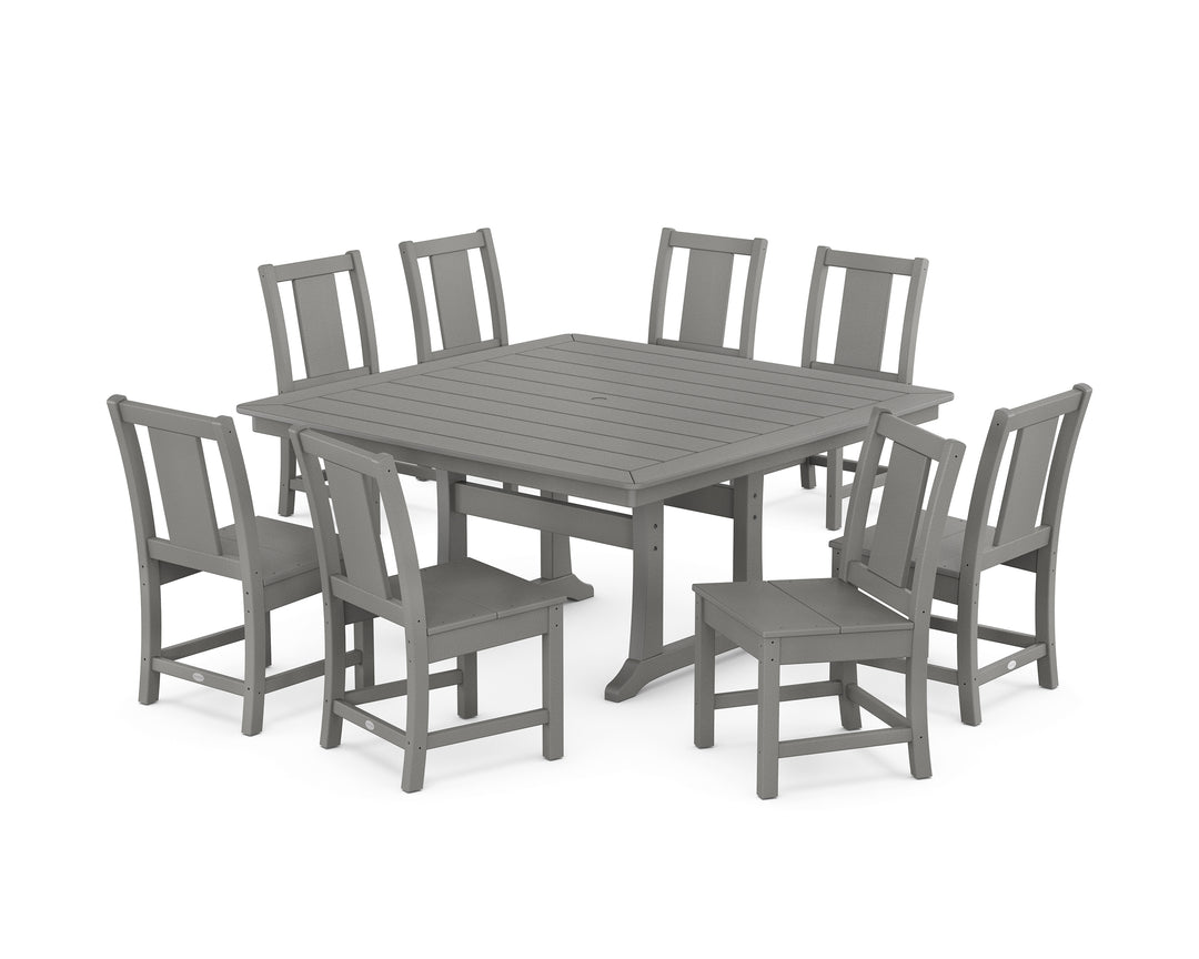POLYWOOD® Prairie Side Chair 9-Piece Square Dining Set with Trestle Legs